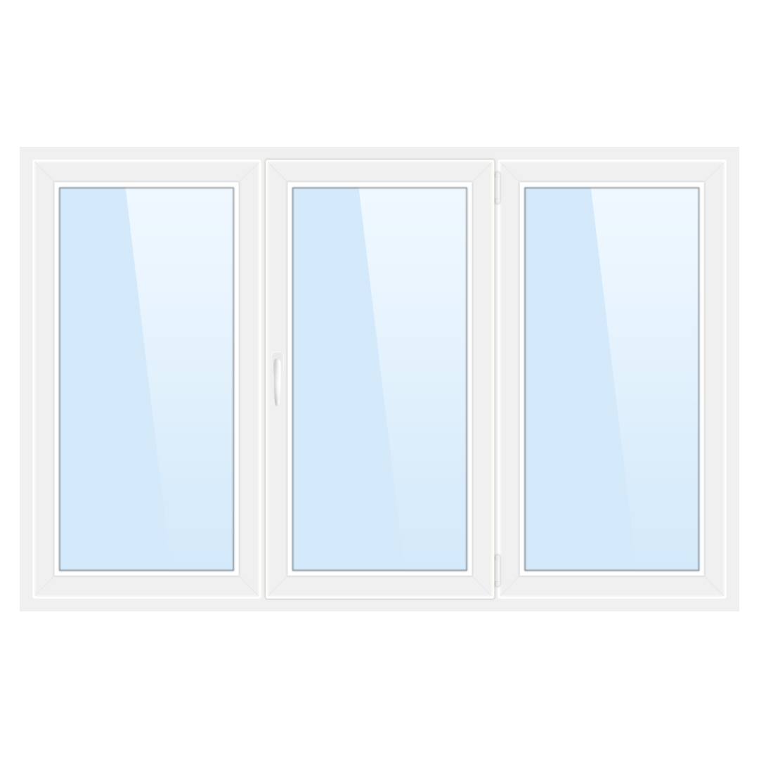    пластиковое окно       3 створки 